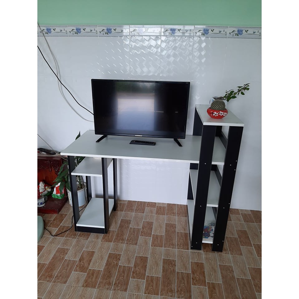 Bàn làm việc/Bàn máy tính vân gỗ/ đen trắng NTF Kích thước 1000x40x75/1000 (rất đẹp và chắc chắn, có hình thật đính kèm)