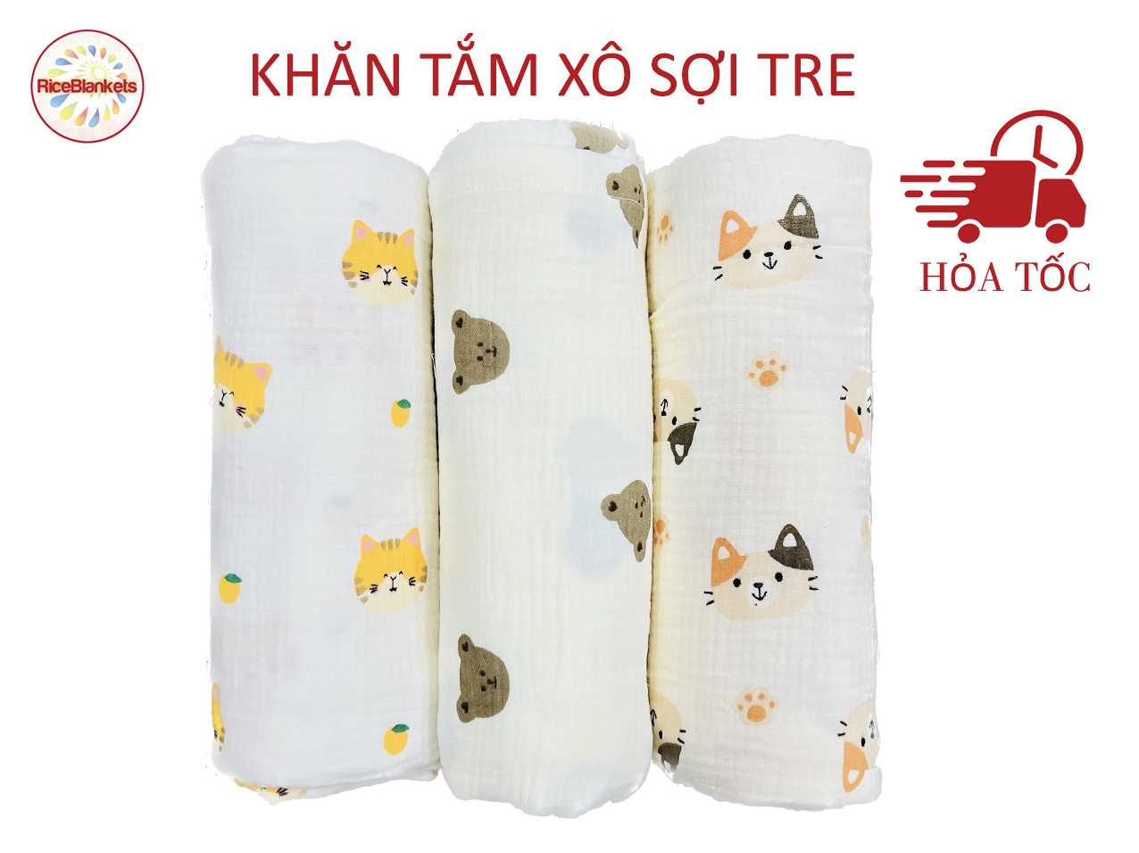 Khăn đa năng / Khăn tắm xô 2 lớp mềm mại Muslin thấm hút tốt