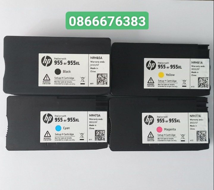 Mực in màu hp 955 hàng bóc máy bộ 4 màu hp 7720/ 7740/ 8210/ 8216/ 8710/ 8720/ 8730