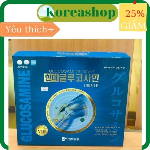 [ Hàng Chính Hãng ] Viên Uống Bổ Khớp Hàn Quốc Glucosamine 100VIP, Hộp 180v * 600mg, Giúp Cơ Thể Thoải Mái Vận Động