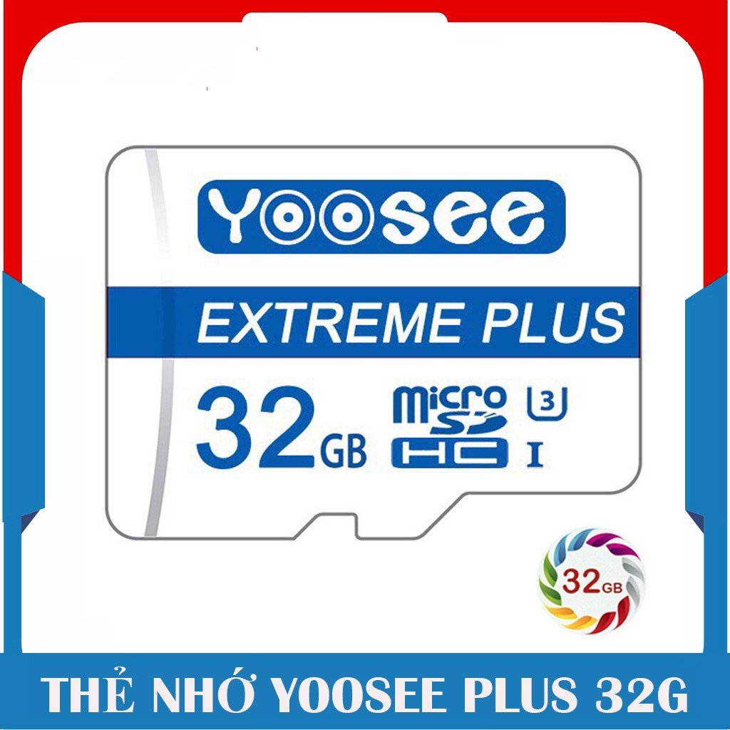Thẻ nhớ 32Gb YOOSEE U3 Class10 và thẻ nhớ Carevis tốc độ cao, chuyên dụng cho Camera wifi, Điện thoại ( shop gửi luân phiên, còn thẻ nào gửi thẻ đo)