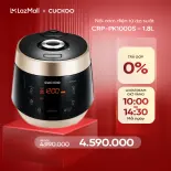 Nồi cơm điện tử áp suất Cuckoo 1.8L CRP-PK1000S (Đen vàng/Trắng hồng/Trắng đỏ) - Lòng nồi chống dính phủ men Xwall - Van xả áp suất kép - Nhiều chế độ nấu ăn - Ngôn ngữ tiếng Việt - chính hãng Cuckoovina