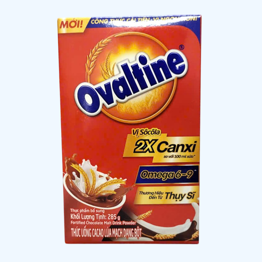 Hộp giấy 285g -- OVALTINE BỘT THỨC UỐNG CA CAO LÚA MẠCH THÁI LAN Fortified Chocolate Malt Drink Powder (HALAL)