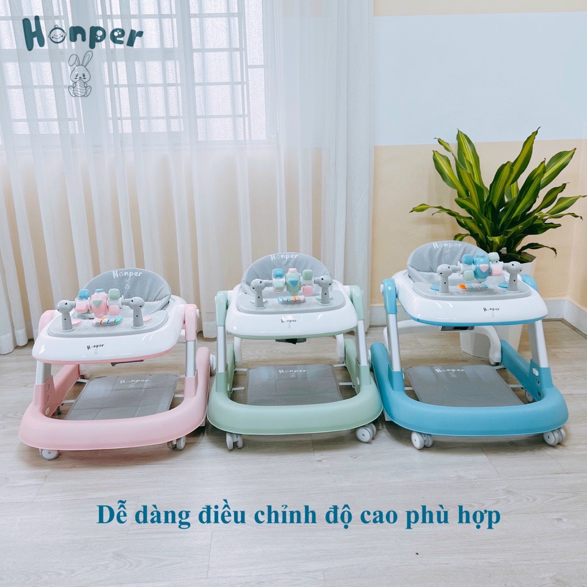 Xe tập đi chữ u hoper cho bé, xe tâp đi cho bé có nhạc kèm lót chân
