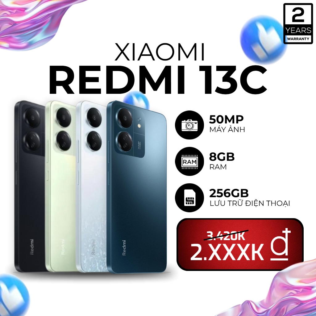 Redmi 13C (8GB RAM + 256GB ROM) | 6.74" | Dung lượng pin 5000MAH
