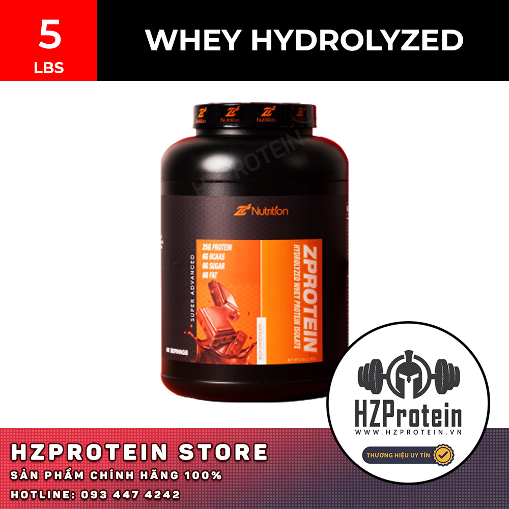ZProtein Hydrolyzed Whey Protein Isolate, 100% Pure Whey Protein Powder for Muscle Building - 5 lbs - Bột protein whey tinh khiết 100% ZProtein Hydrolyzed Whey Protein Isolate, hỗ trợ xây dựng cơ bắp - 5 lbs.