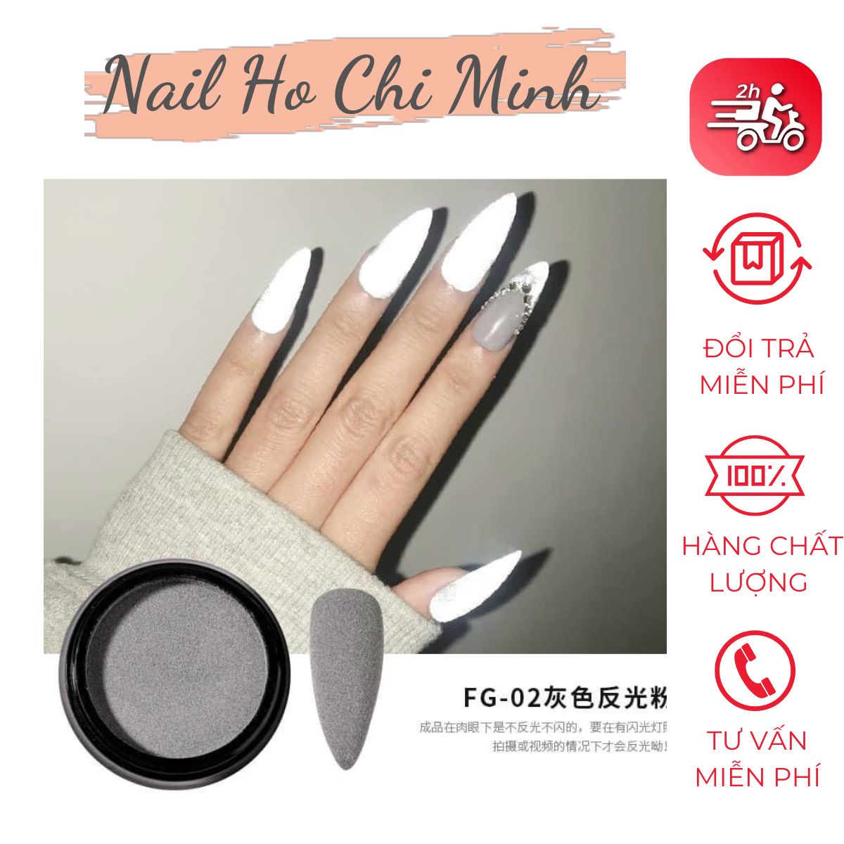 [HCM]Bột rắc móng dạ quang - Bột nhũ nail phản quang, phát sáng màu đẹp sang chảnh (lẻ 1 hũ)