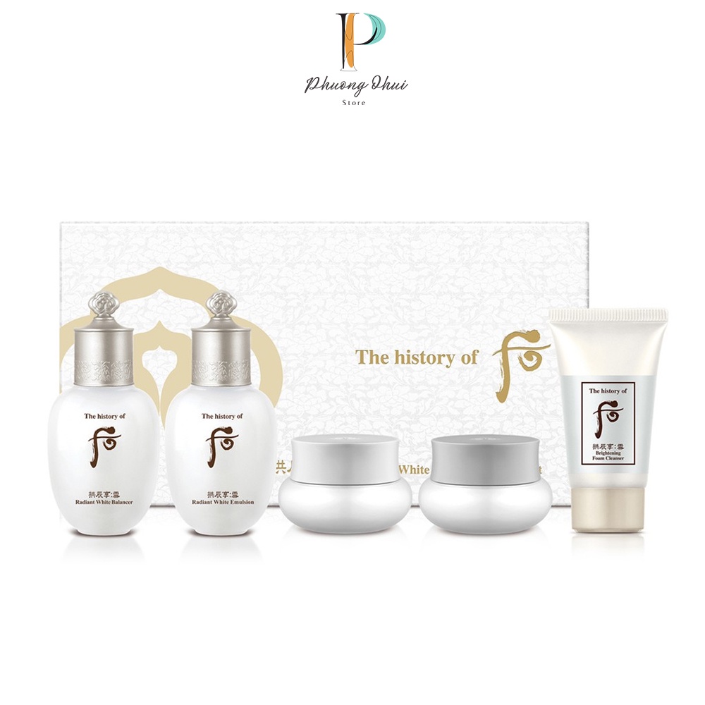 Set Dưỡng Trắng Da Whoo Gongjinhyang Seol Radiant White Special Gift Set 5 Items Kem Dưỡng Da Toàn Diện