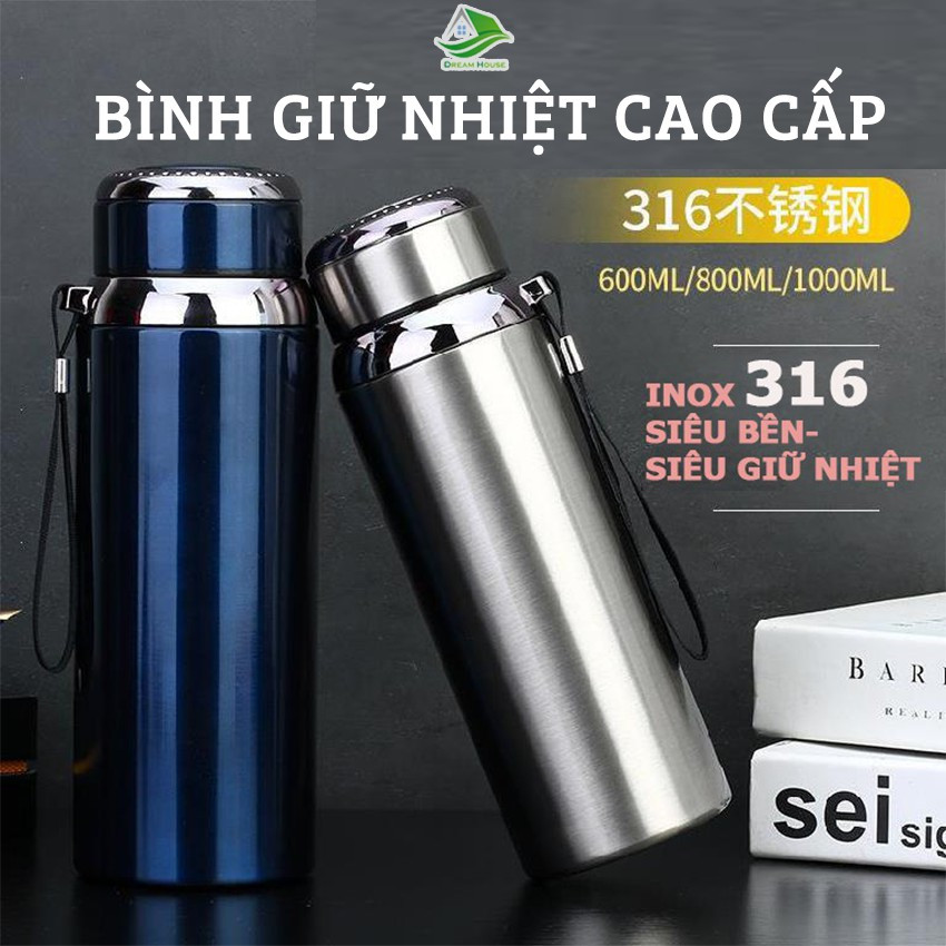 Bình giữ nhiệt, bình nước giữ nhiệt nóng lạnh vacuum cup bottle sport bằng inox 316 tráng bạc cao cấp an toàn chống gỉ giữ nhiệt tốt dung tích 800ml-giữ nhiệt 8H, mang đi mọi nơi-đi làm, đi học, du lịch-Bảo Hành 6 Tháng