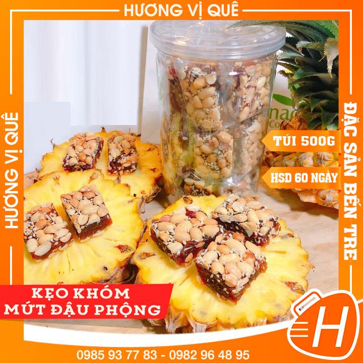 Mứt Khóm Đậu Phộng Tân Phước - Túi Zip 500g - Đặc Sản Tiền Giang