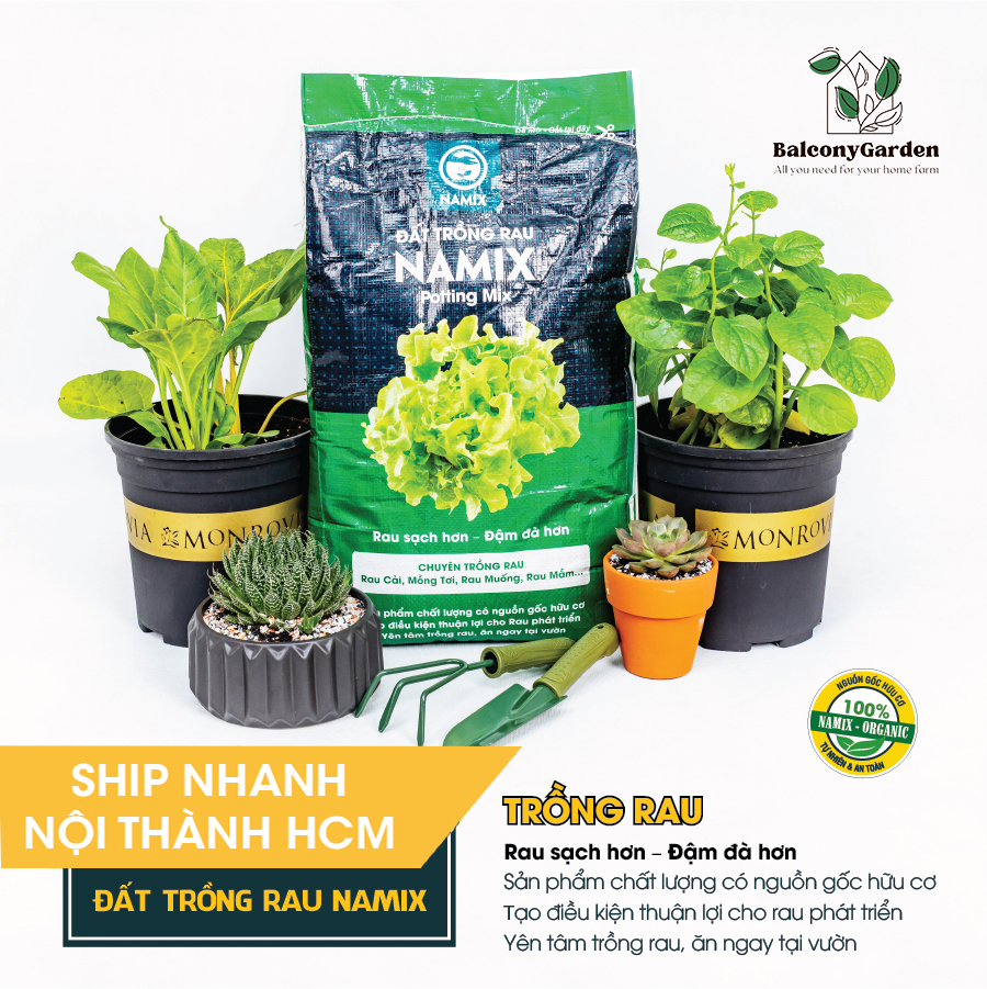 Đất sạch trồng rau cao cấp namix 20dm3 - mua về trồng ngay