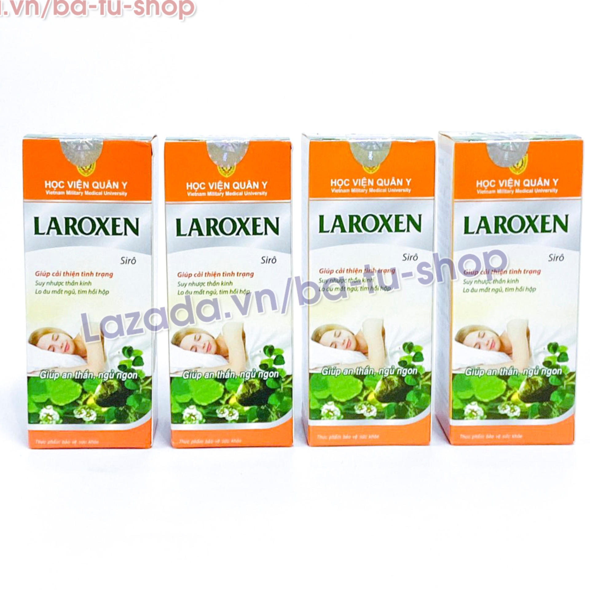 Bộ 4 hộp siro laroxen học viện quân y giúp ngủ sâu giấc