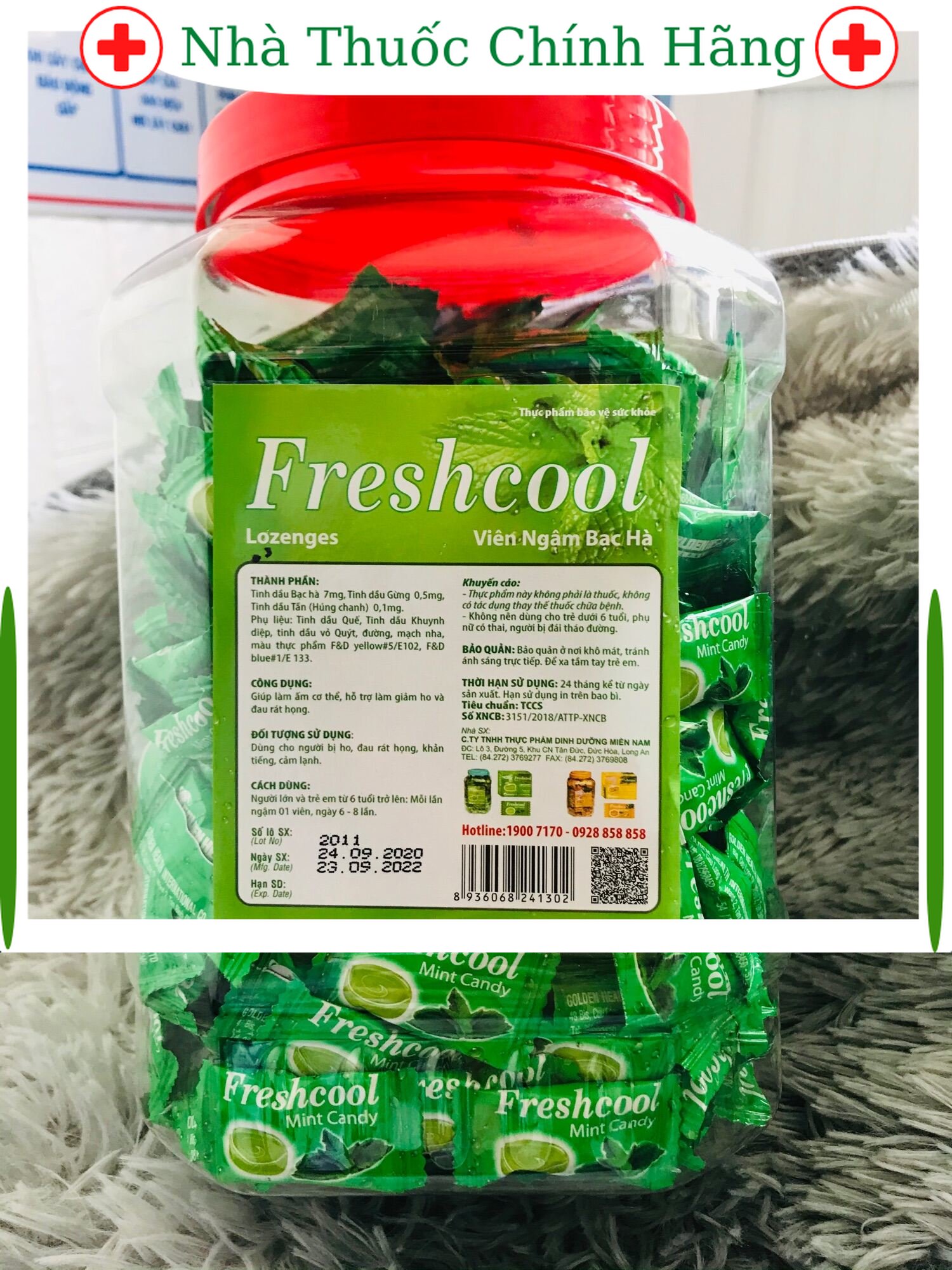 Kẹo ngậm bạc hà Freshcool / lọ 500 viên kẹo .