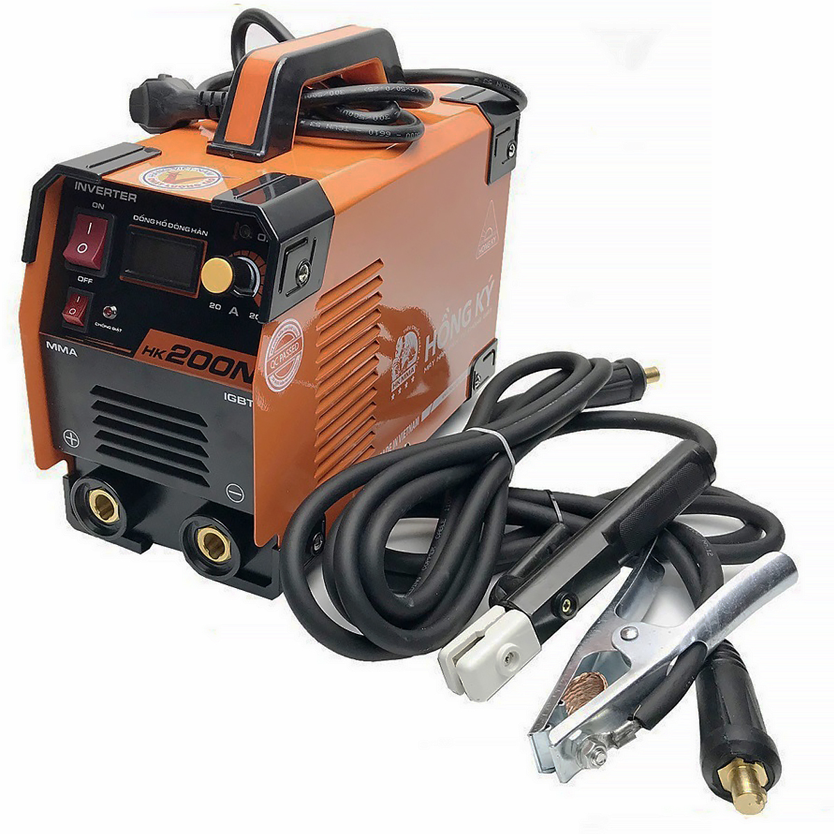 Máy hàn điện tử Hồng Ký HK200N hàn que từ 1.6-3.2mm - Công nghệ IGBT, hiển thị dòng hàn bằng kỹ thuật số