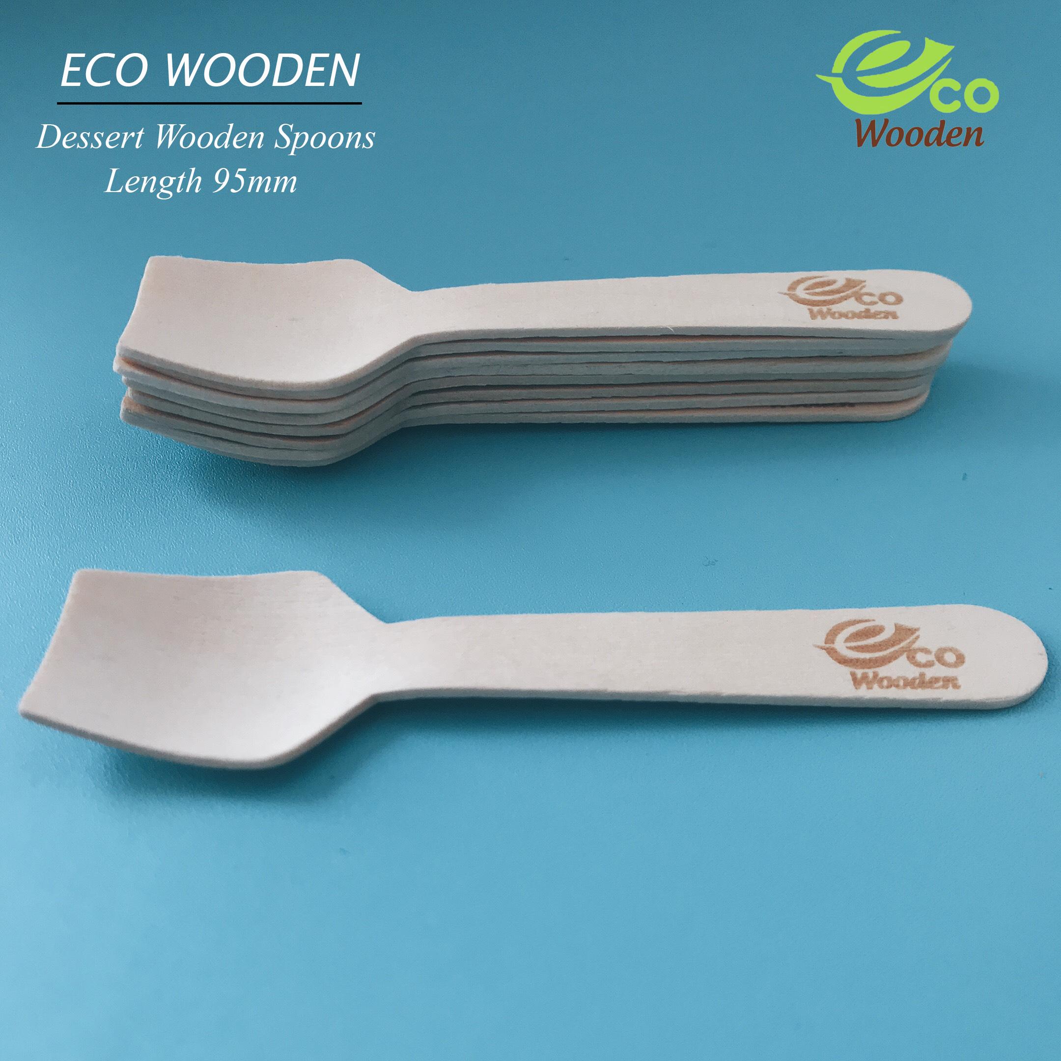 Eco Wooden Bộ 100 chiếc Muỗng ăn kem bằng gỗ 9.5cm. Eco Wooden sử dụng 1 lần