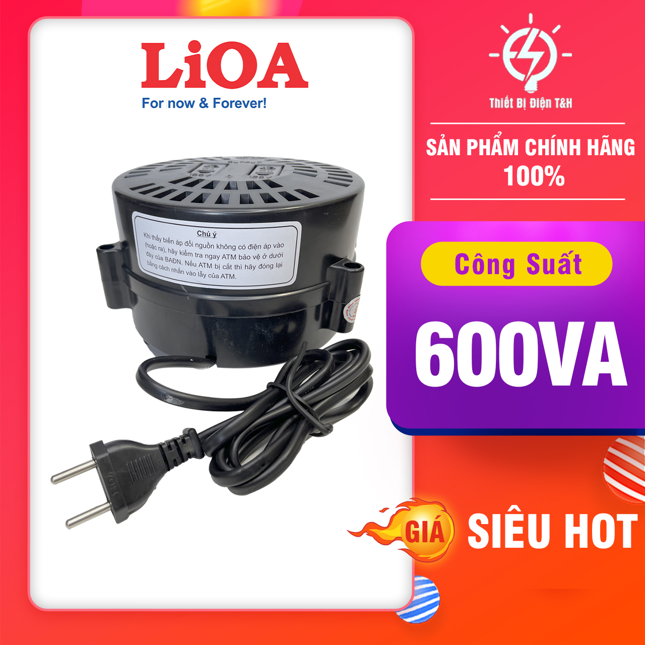 Biến áp 220v ra 110v, biến áp tự ngẫu LIOA, DN006, Công Suất 0.6kva, 600VA