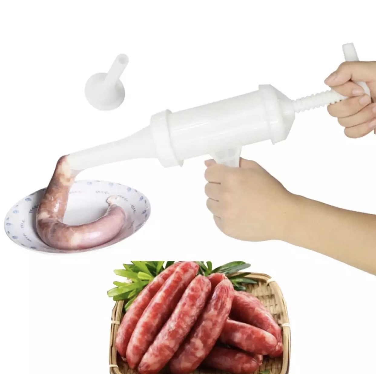 [FREESHIP] DỤNG CỤ NHỒI XÚC XÍCH, LẠP XƯỞNG, LÒNG DỒI Bằng Tay An Toàn Sạch Sẽ Tiện Lợi, Có 2 Đầu Phễu Dễ Dàng Sử Dụng - AnhTuyet_SHOP