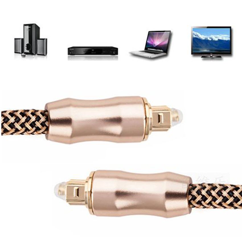 Cáp quang âm thanh 24k Toslink Optical 5m Vàng đồng