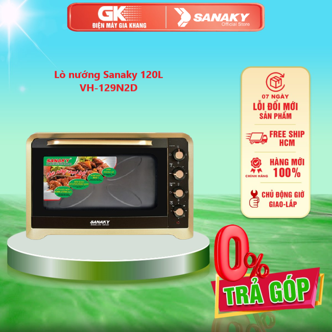 VH129N2D - Lò nướng Sanaky VH-129N2D - 2800W 120L Vỏ Inox hệ thống nướng quạt đảo nhiệt đối lưu tiết kiệm 30% điện năng - GIAO TOÀN QUỐC - FREESHIP HCM