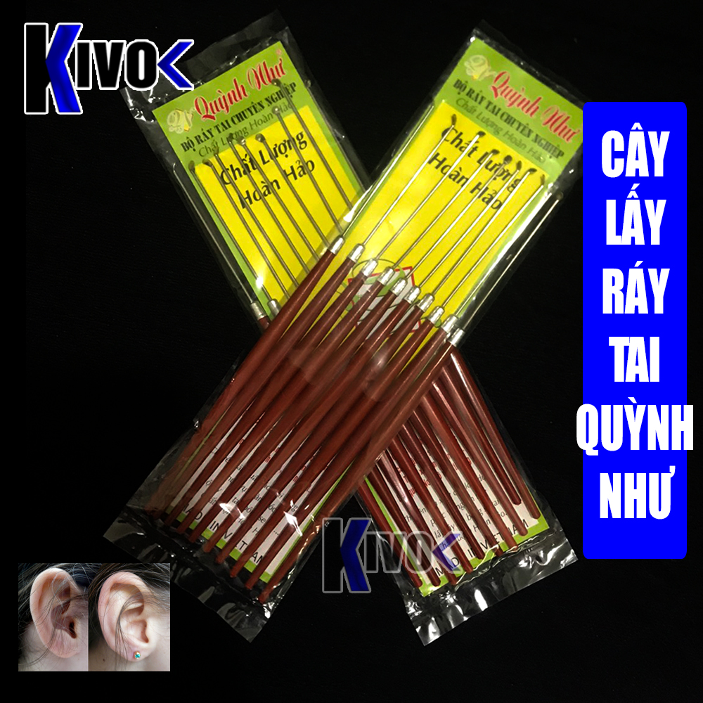 [COMBO 10CÂY] Bộ Lấy Ráy Tai Inox Quỳnh Như - Dụng Cụ Ngoáy Tai Móc Lỗ Tai Tiện Ích - Kivovi