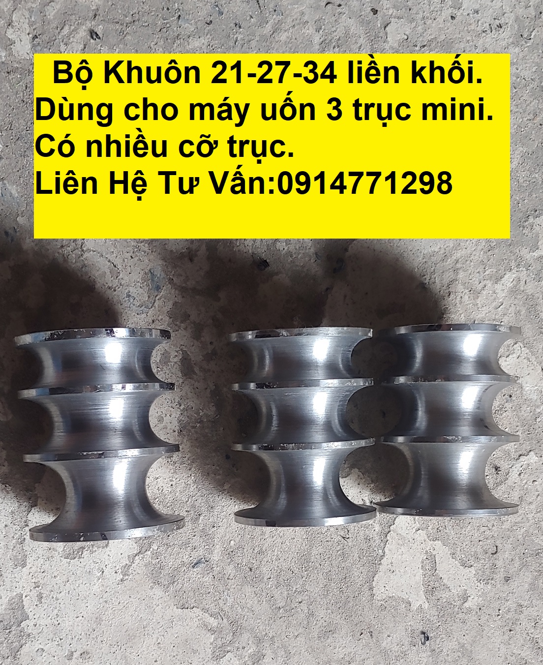 Máy uốn ống, Bộ Khuôn Uốn Ống 21-27-34 cho máy uốn ống nhỏ. Các Loại.