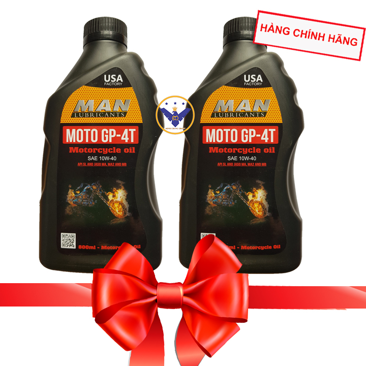 Bộ 2 chai Nhớt xe máy cao cấp tổng hợp MAN Moto GP 4T 10W-40 800ml