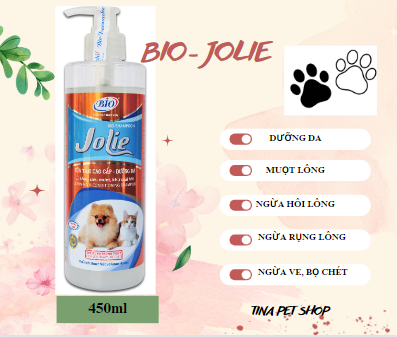 [HCM]Bio Jolie 450ml. Sữa tắm- Dầu gội chó mèo dưỡng da giúp lông siêu mượt- ngăn ngừa rụng lông, hôi lông