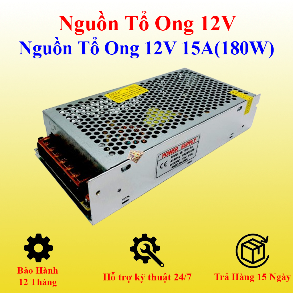 12V 15A Honeycomb Power Source with 180W Capacity Specialized for Camera Systems, Led Lights, Mini Motors... Giá 139,000 Đồng*Miễn phí vận chuyển