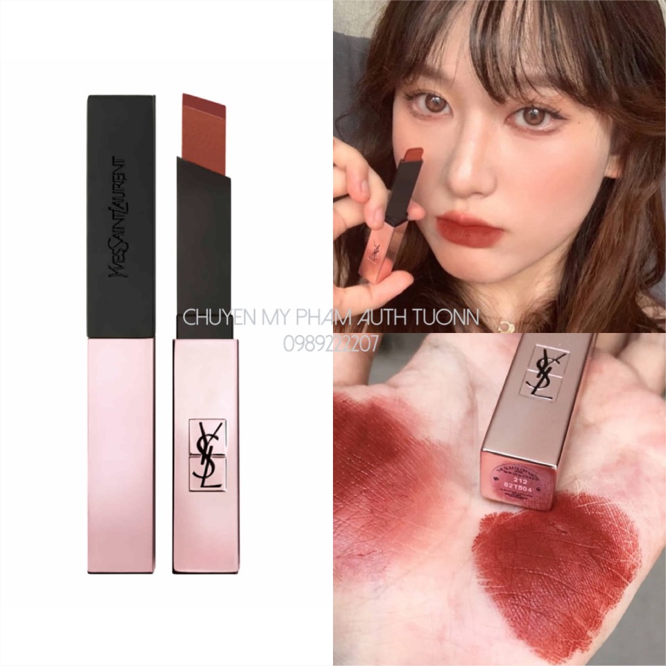 Son YSL Slim Vỏ Hồng 212 Equivocal Brown – Đỏ Gạch NEW 2020