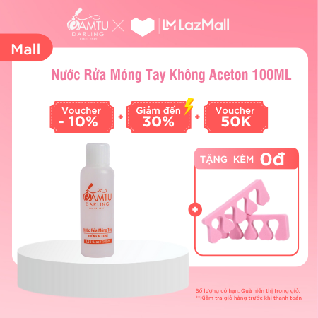 Nước Rửa Móng Tay Không Aceton - 100ML Chính Hãng Cẩm Tú Darling, Tẩy Sạch, Không Hại Móng, Không Mùi Khó Chịu