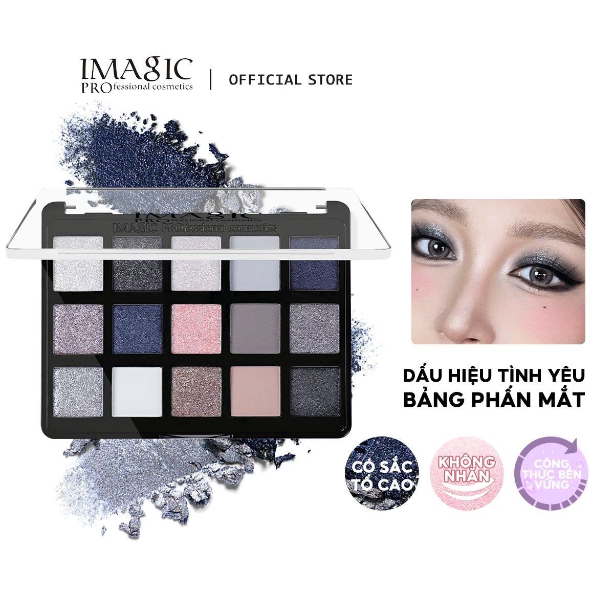 IMAGIC Matte & Pearlescent Eyeshadow 15 Color Eye Shadow Fine Texture Eye Makeup Long Lasting Cosmetic High Pigmented
