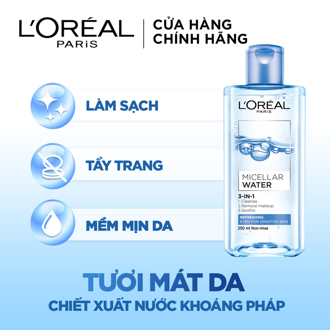 Nước Tẩy Trang L'Oreal Micellar Water 3-in-1