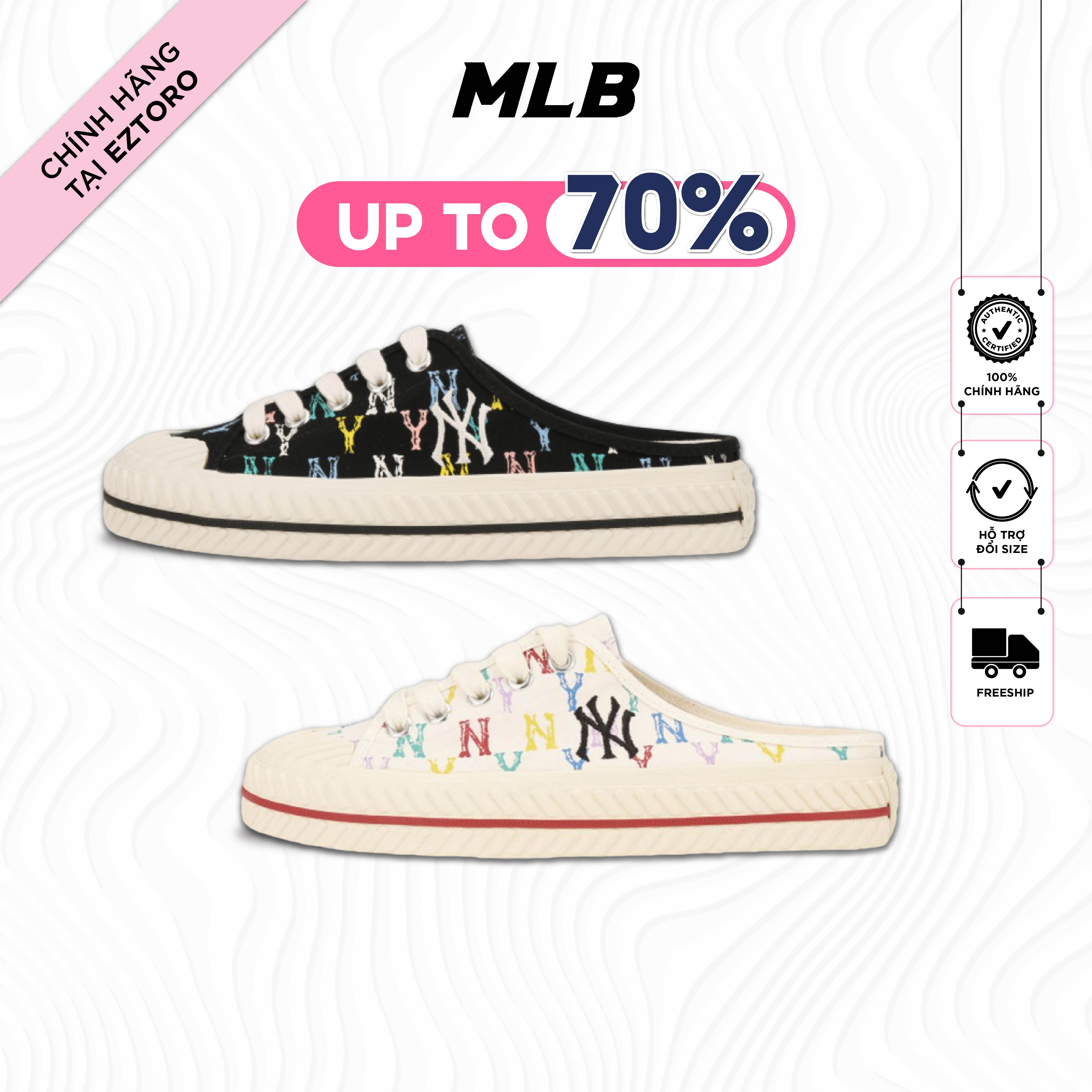 Giày Mule MLB Monogram - Giày đạp cót cho nam, nữ