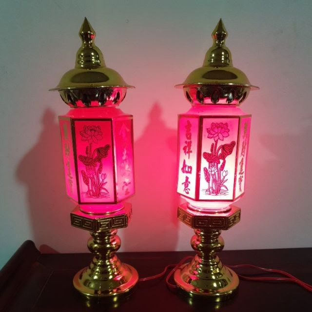 Cặp đèn thờ phú quý 23cm
