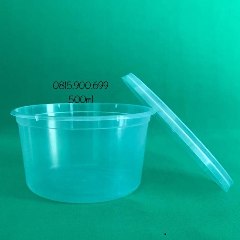 100 BỘ HỘP TRÒN PP CÓ NẮP 500ML