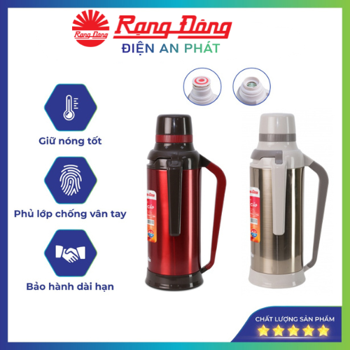 Phích nước rạng đông 2 lit, chất liệu inox cao cấp, Bình thuỷ giữ nhiệt đựng nước nóng, Model: RD 2035 ST1.E