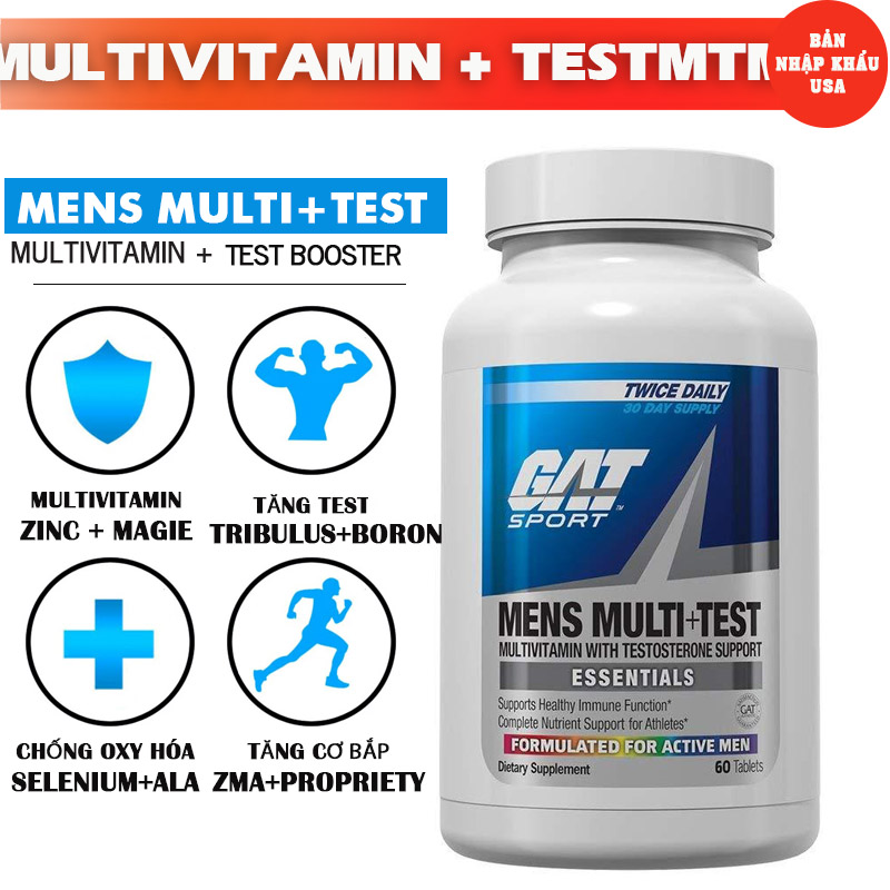Thực phẩm bổ sung Gat Men's Multi + Test bổ sung Multivitamin