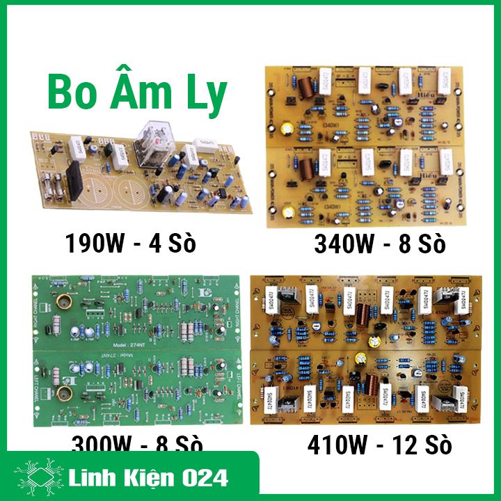 Board khuếch đại công suất, bo mạch ampli công suất cao 190w-410w loại 4 sò / 8 sò / 12 sò