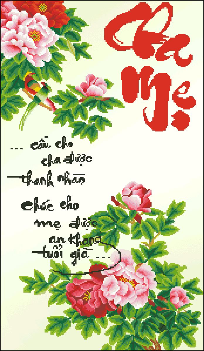 [HCM]Tranh Thêu Chữ Thập Cha Mẹ 64