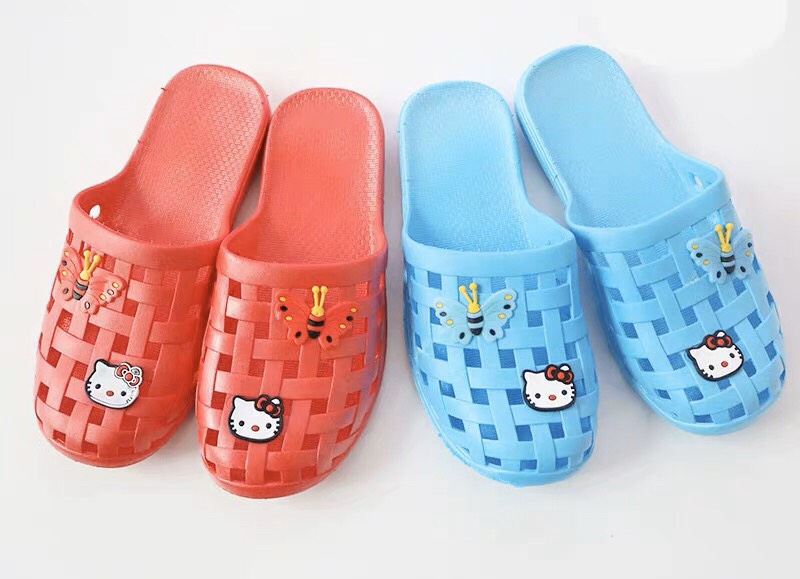 Dép Sục Nhựa Dẻo Lỗ Vuông Đi Mưa Bít Mũi Nữ Xanh dương, Đỏ - SL003
