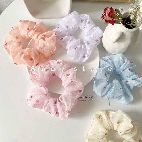 Dây buộc tóc / chun buộc tóc in họa tiết đơn giản phong cách Hàn Quốc cho nữ