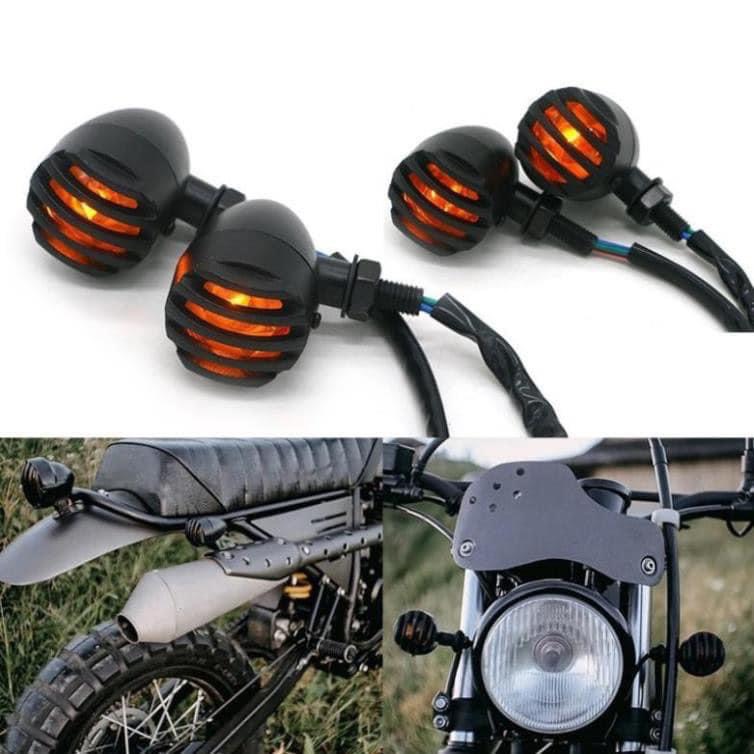 Đèn Xinhan độ classic dạng Hột Vịt lưới , độ cup , classic, cafe racer.....(1 đôi)
