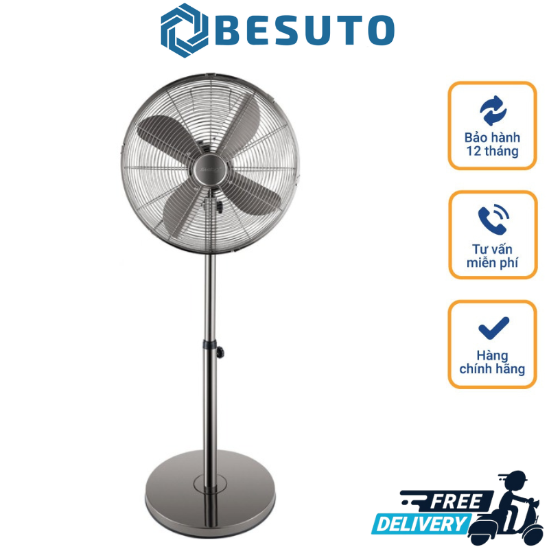 Quạt cây đứng steba vts6, quạt điện, quạt máy, quạt cây thân thép, đường kính 43cm, công suất 50w, 3 chế độ mát, hẹn giờ tắt, góc quay rộng, không gây ồn, nhập đức, bảo hành 12 tháng