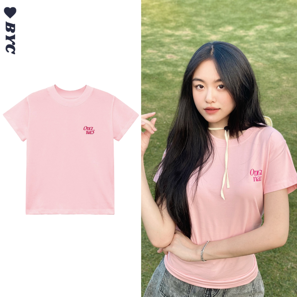 Áo baby tee basic pink original mẫu mới 2023