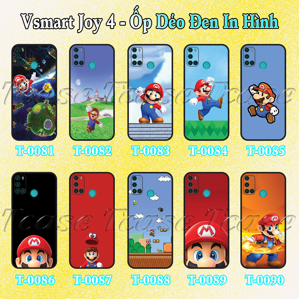 [HCM]Ốp lưng Vsmart Joy 4 - Ốp dẻo đen in hình Game Nấm lùn