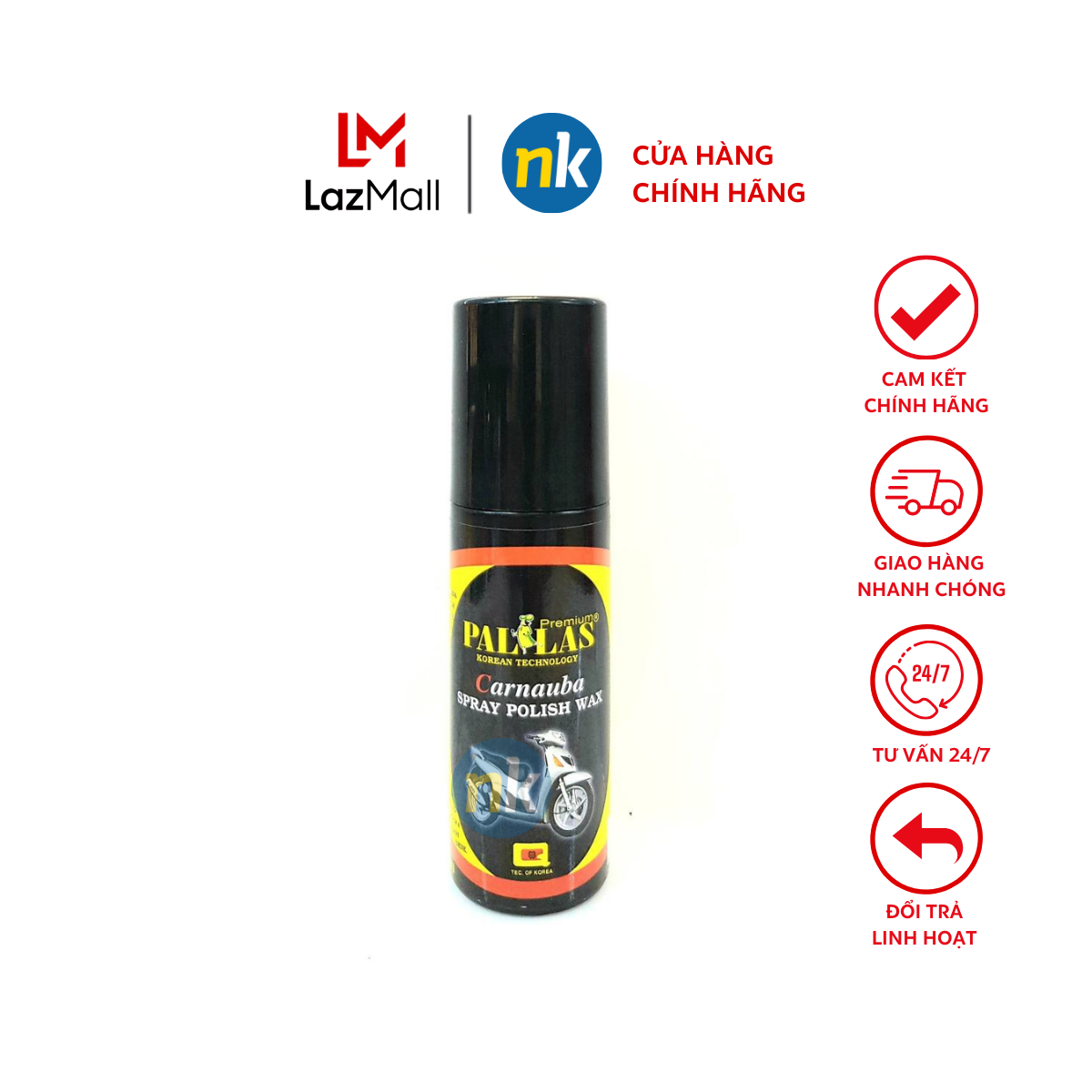 Chai xịt dưỡng bóng sơn xe máy Pallas Polish Wax 120ml