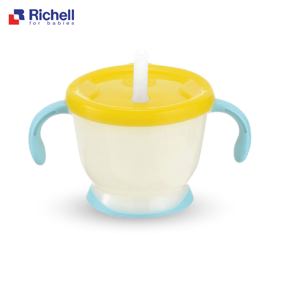 Cốc tập uống 3 giai đoạn Richell RC22010 cho bé + Tặng cọ rửa ống hút