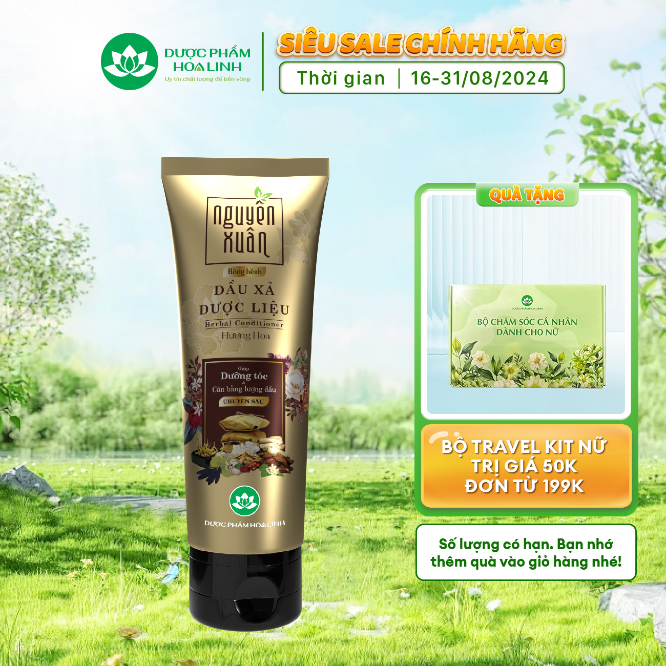 {MỚI}Dầu xả dược liệu Nguyên Xuân bồng bềnh 150ml dành cho tóc dầu bết