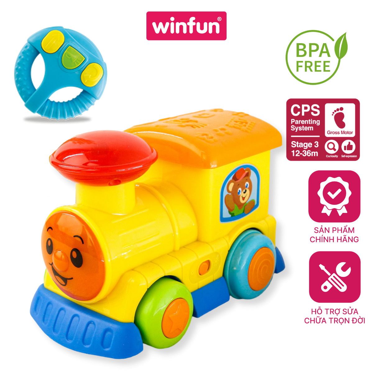 Đầu tàu hỏa phát nhạc có điều khiển từ xa Winfun 1156