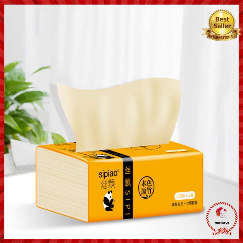 Giấy ăn gấu trúc sipiao siêu dai, mềm mịn